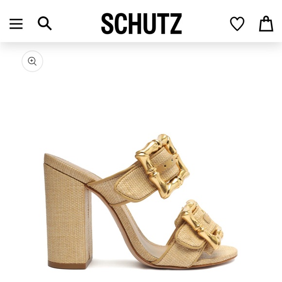 NWB Schutz Enola Natural Leather Sandal with bamboo buckle - Picture 5 of 11